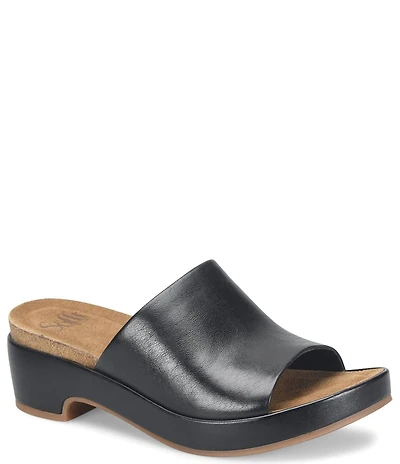 Sofft Cass Leather Cork Platform Sandals