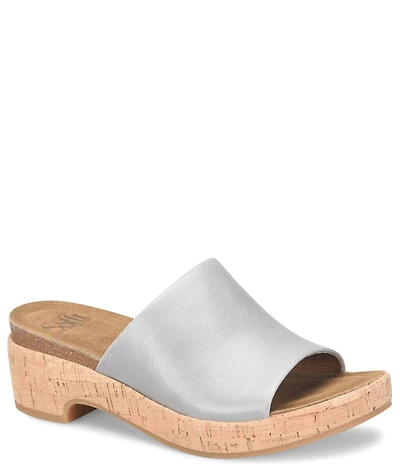 Sofft Cass Leather Cork Platform Sandals