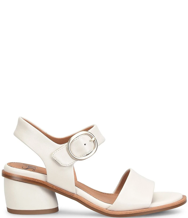 Sofft Chevonne Leather Rounded Heel Peep Toe Sandals