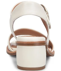 Sofft Chevonne Leather Rounded Heel Peep Toe Sandals