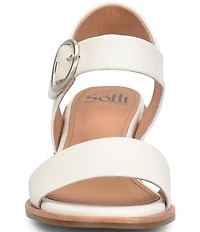 Sofft Chevonne Leather Rounded Heel Peep Toe Sandals