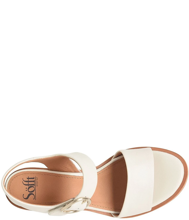 Sofft Chevonne Leather Rounded Heel Peep Toe Sandals