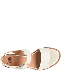 Sofft Chevonne Leather Rounded Heel Peep Toe Sandals