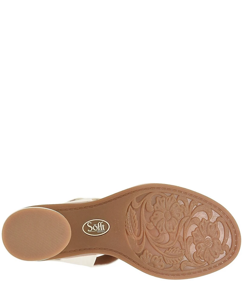 Sofft Chevonne Leather Rounded Heel Peep Toe Sandals