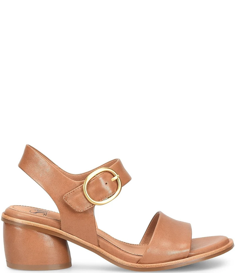 Sofft Chevonne Leather Rounded Heel Peep Toe Sandals