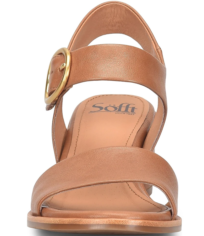 Sofft Chevonne Leather Rounded Heel Peep Toe Sandals