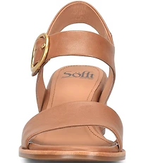 Sofft Chevonne Leather Rounded Heel Peep Toe Sandals
