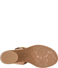 Sofft Chevonne Leather Rounded Heel Peep Toe Sandals
