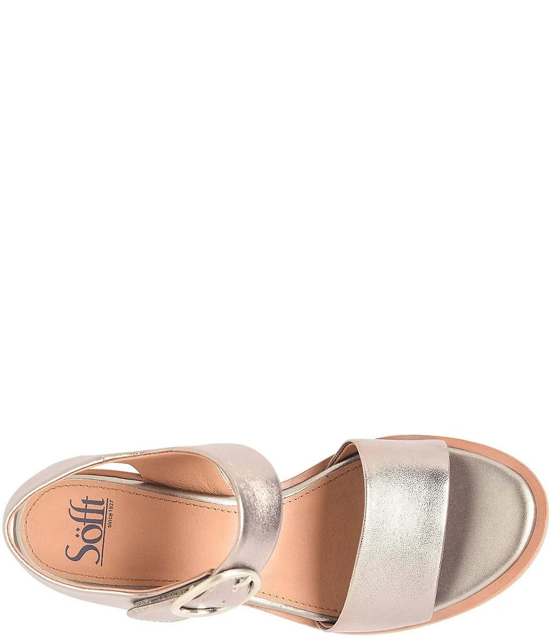 Sofft Chevonne Leather Rounded Heel Peep Toe Sandals