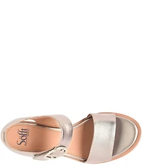 Sofft Chevonne Leather Rounded Heel Peep Toe Sandals