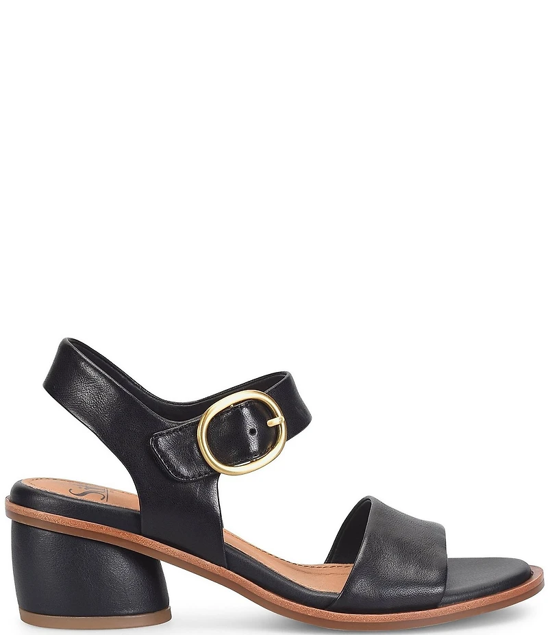 Sofft Chevonne Leather Rounded Heel Peep Toe Sandals