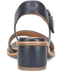 Sofft Chevonne Leather Rounded Heel Peep Toe Sandals