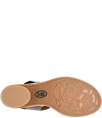 Sofft Chevonne Leather Rounded Heel Peep Toe Sandals