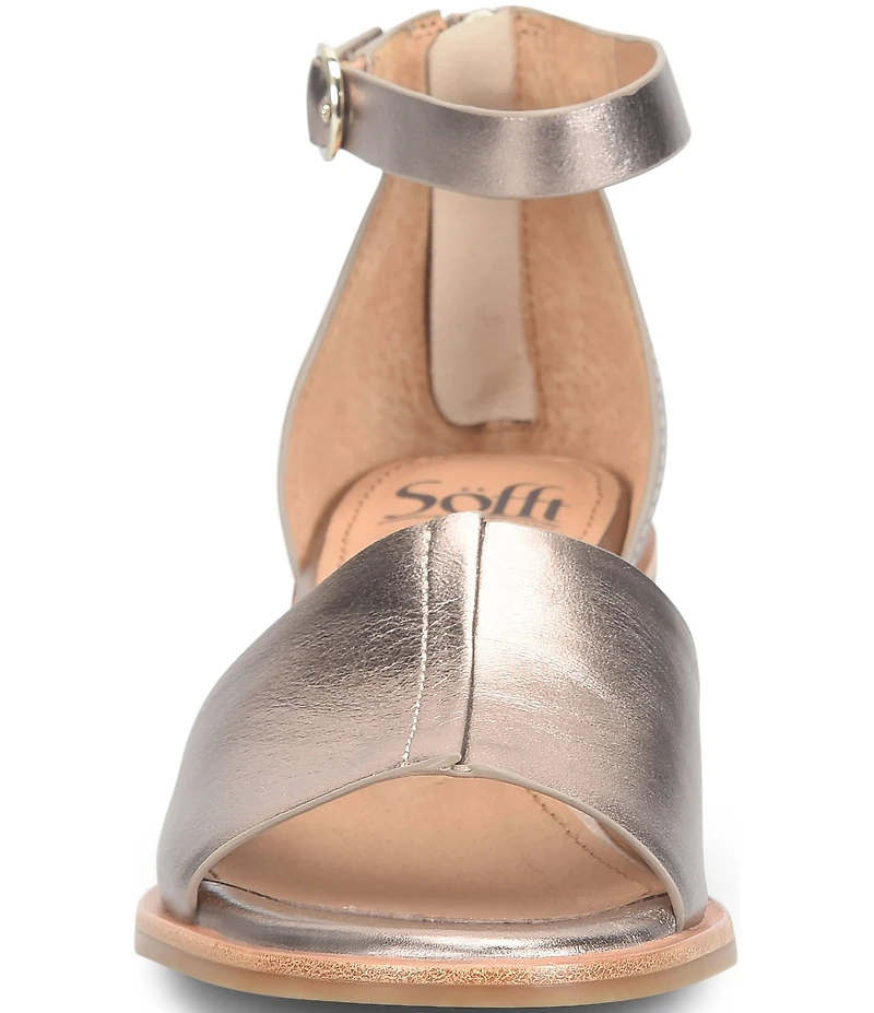 Sofft Colby Leather Rounded Heel Ankle Strap Sandals