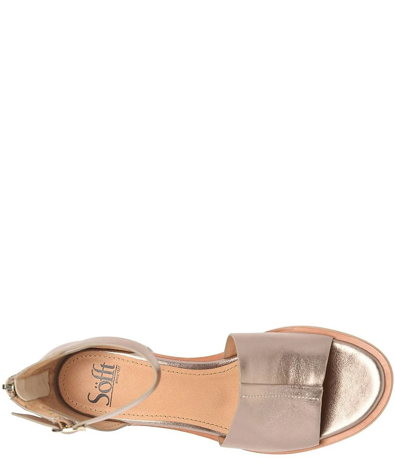 Sofft Colby Leather Rounded Heel Ankle Strap Sandals