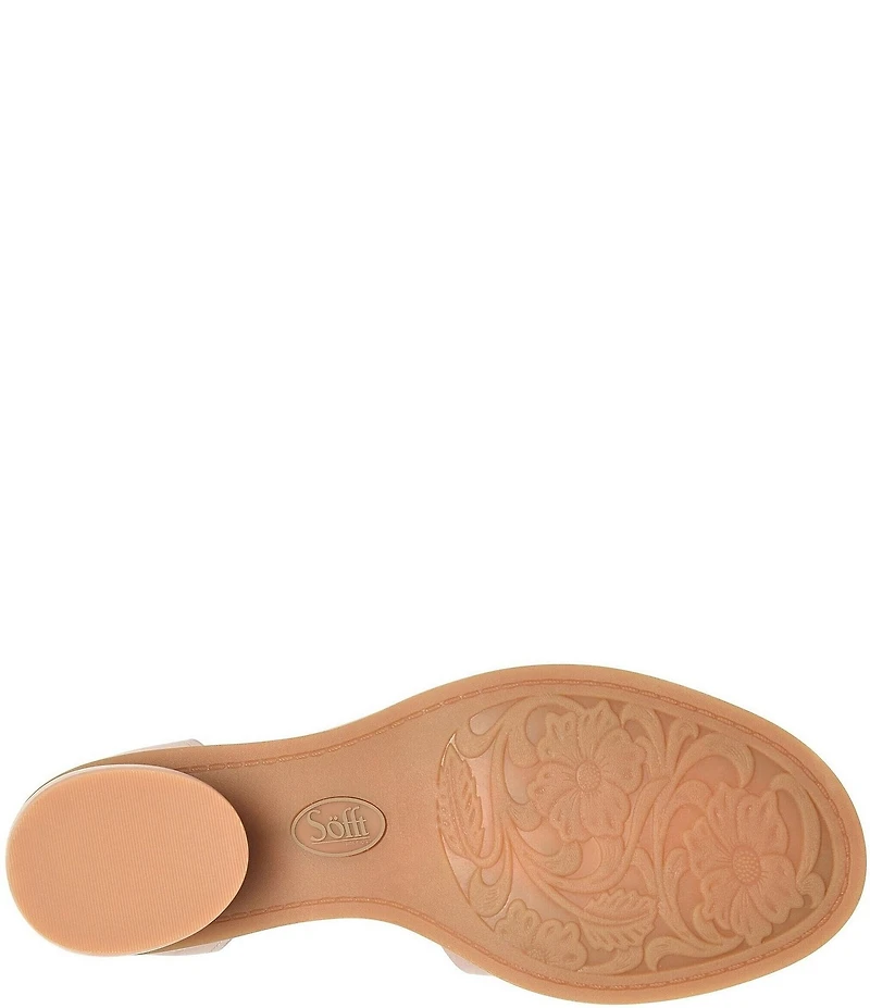 Sofft Colby Leather Rounded Heel Ankle Strap Sandals