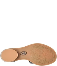 Sofft Colby Leather Rounded Heel Ankle Strap Sandals