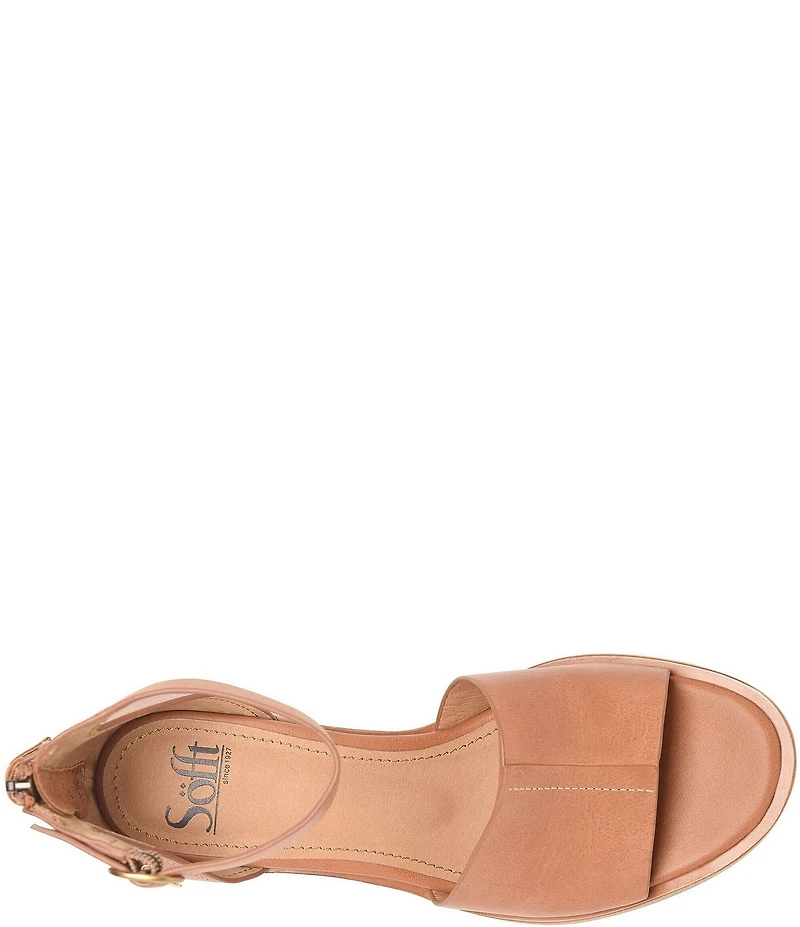 Sofft Colby Leather Rounded Heel Ankle Strap Sandals
