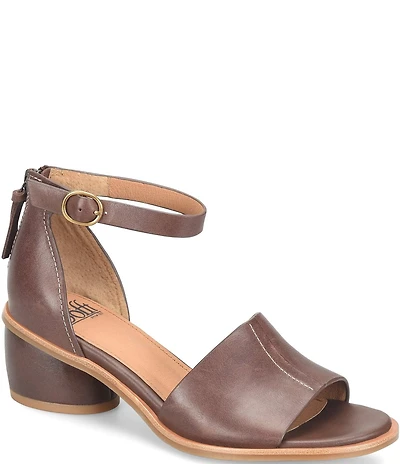 Sofft Colby Leather Rounded Heel Ankle Strap Sandals