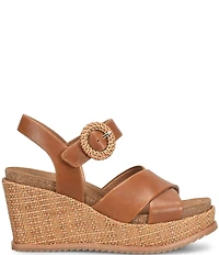 Sofft Dorathy Leather Banded Platform Wedge Sandals