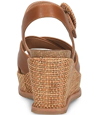 Sofft Dorathy Leather Banded Platform Wedge Sandals