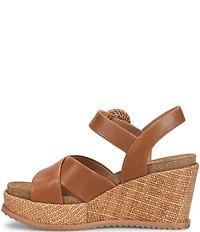 Sofft Dorathy Leather Banded Platform Wedge Sandals