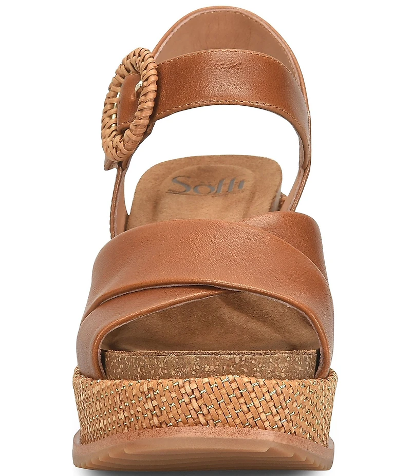 Sofft Dorathy Leather Banded Platform Wedge Sandals