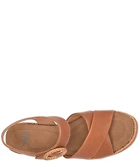 Sofft Dorathy Leather Banded Platform Wedge Sandals