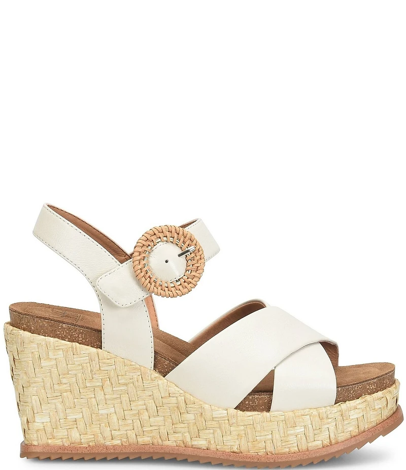 Sofft Dorathy Leather Banded Platform Wedge Sandals