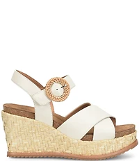 Sofft Dorathy Leather Banded Platform Wedge Sandals