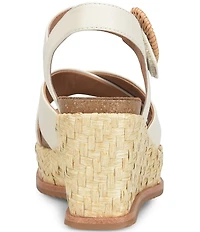 Sofft Dorathy Leather Banded Platform Wedge Sandals