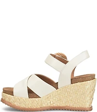 Sofft Dorathy Leather Banded Platform Wedge Sandals