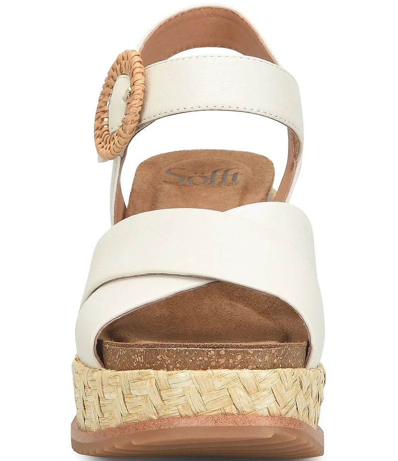 Sofft Dorathy Leather Banded Platform Wedge Sandals