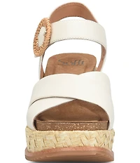 Sofft Dorathy Leather Banded Platform Wedge Sandals