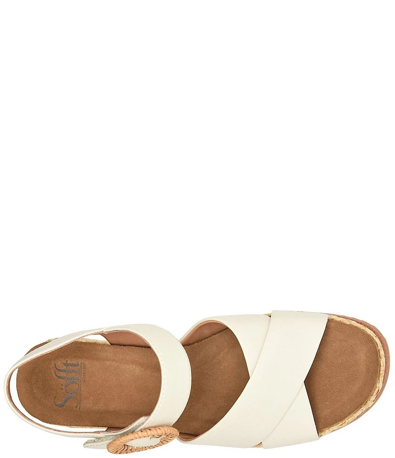 Sofft Dorathy Leather Banded Platform Wedge Sandals