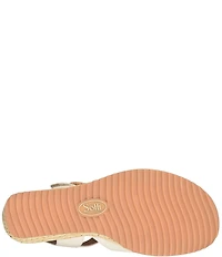 Sofft Dorathy Leather Banded Platform Wedge Sandals