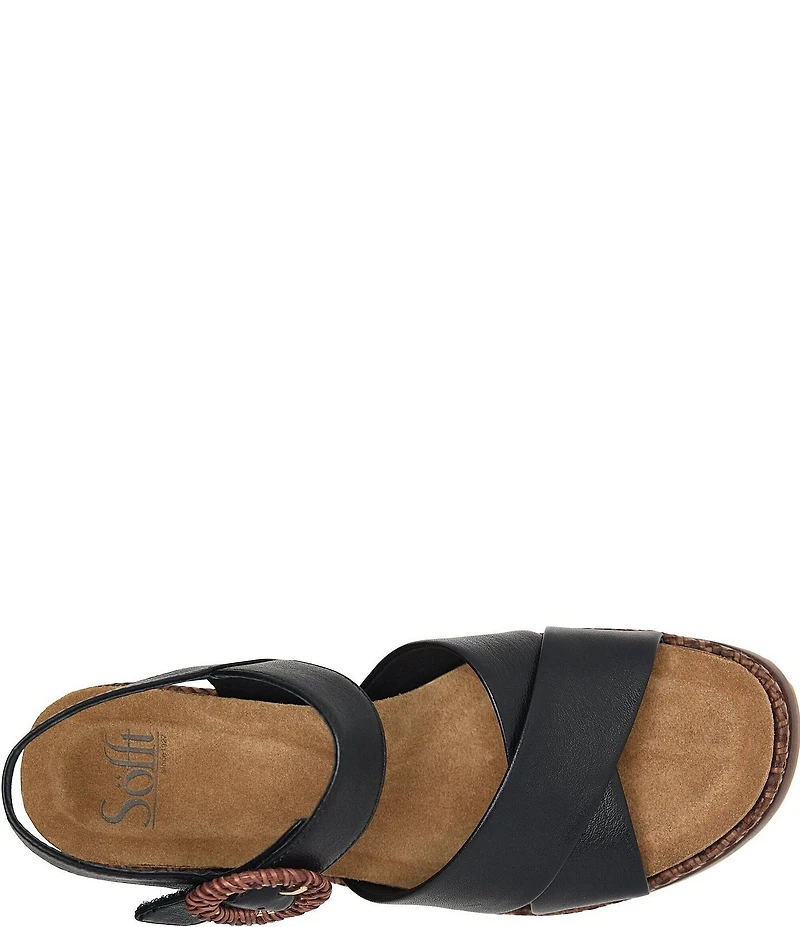 Sofft Dorathy Leather Banded Platform Wedge Sandals