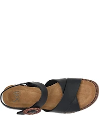 Sofft Dorathy Leather Banded Platform Wedge Sandals