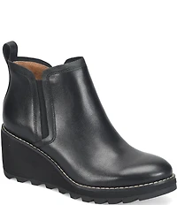 Sofft Emma Leather Wedge Ankle Booties