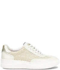 Sofft Farra Leather Woven Raffia Sneakers