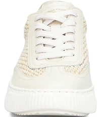 Sofft Farra Leather Woven Raffia Sneakers