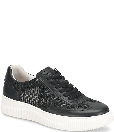 Sofft Farra Leather Woven Straw Sneakers