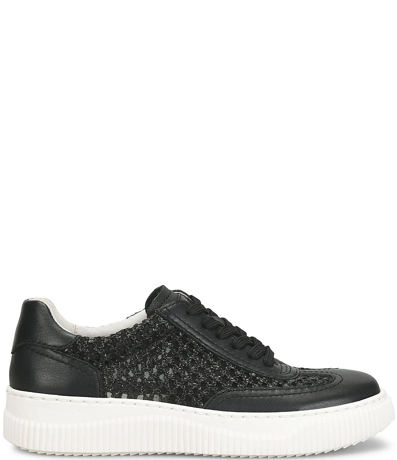 Sofft Farra Leather Woven Straw Sneakers