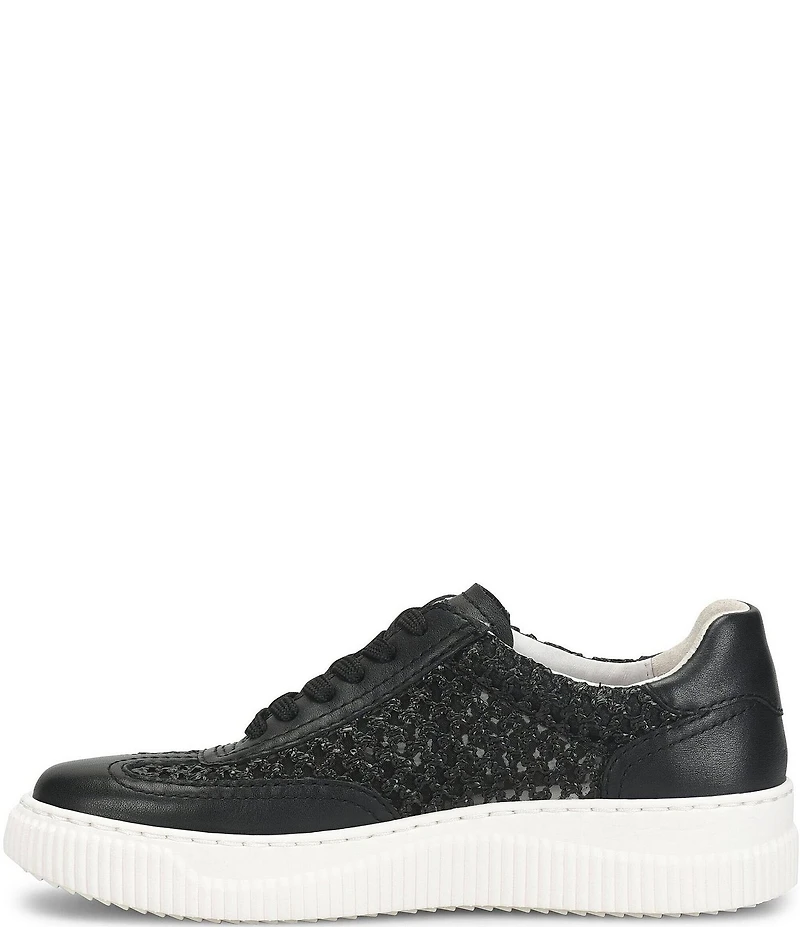Sofft Farra Leather Woven Straw Sneakers