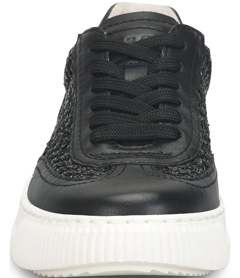 Sofft Farra Leather Woven Straw Sneakers