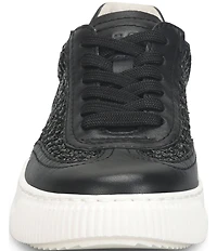 Sofft Farra Leather Woven Straw Sneakers