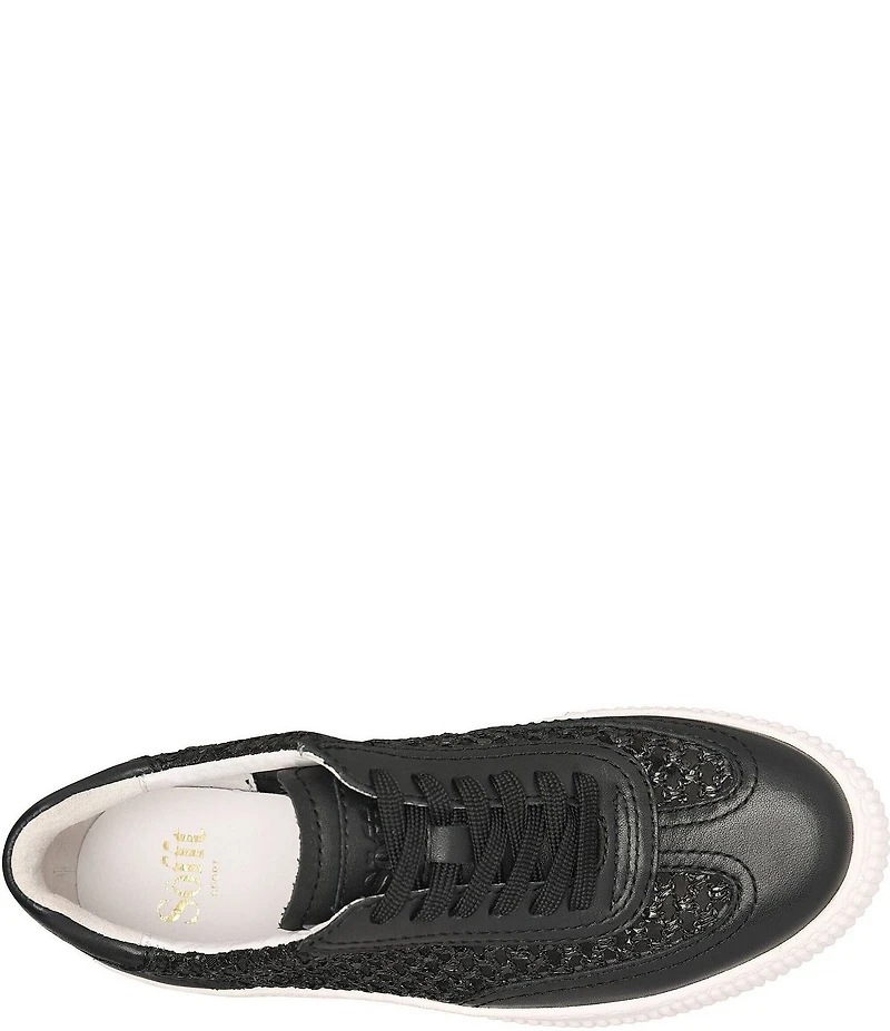 Sofft Farra Leather Woven Straw Sneakers