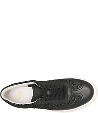 Sofft Farra Leather Woven Straw Sneakers