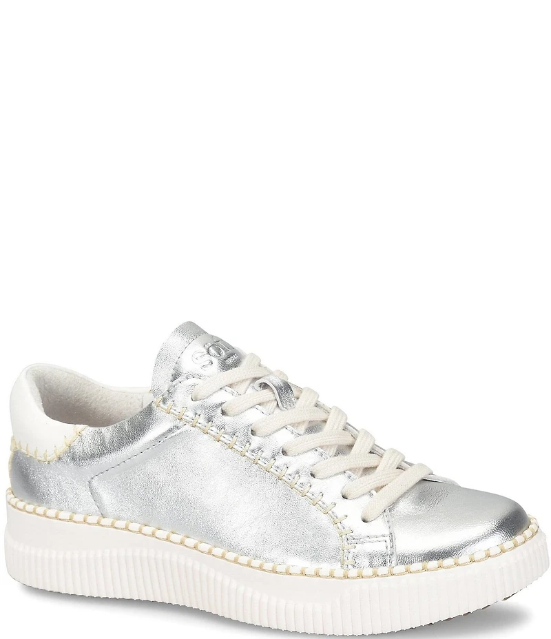 Sofft Frazier Leather Lace-Up Platform Sneakers