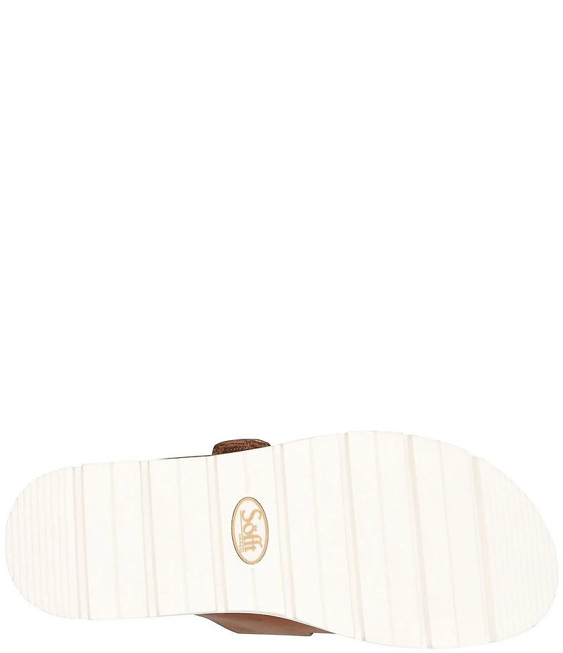 Sofft Gabby Leather Buckle Platform Slide Sandals